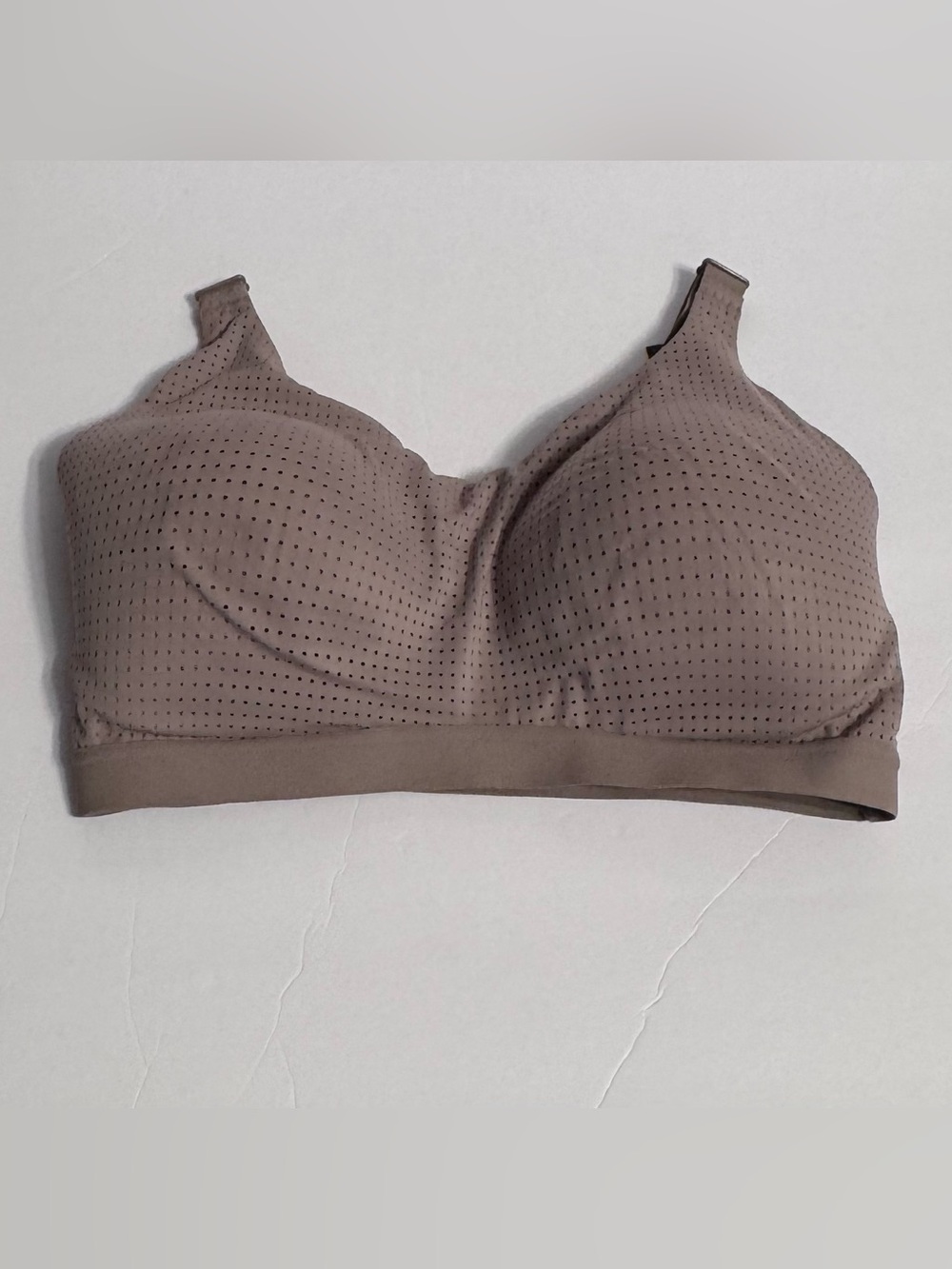Victoria's Secret Perforated Wireless Sports Bra in Taupe Size 34DD
